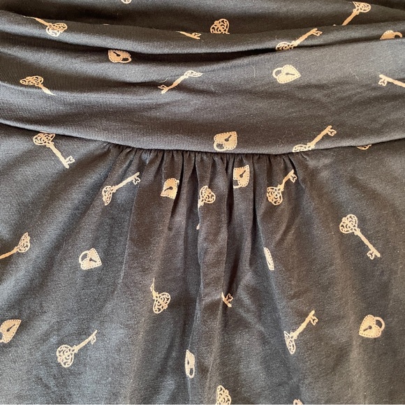 Boden Gray Scoop Neck Long sleeve Dress with Beige Key Print - Picture 6 of 11